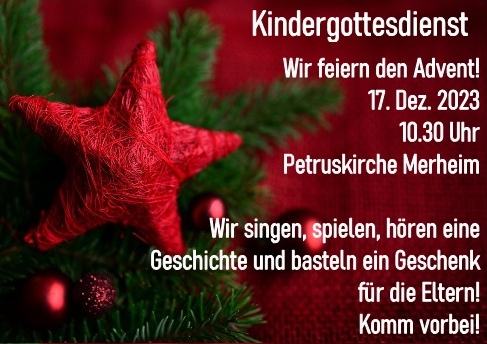 Read more about the article Einladung | Kindergottesdienst | 3. Advent